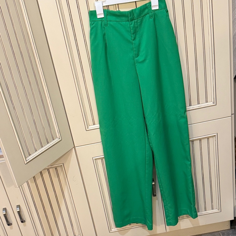 Divided Green Wide Leg Pants